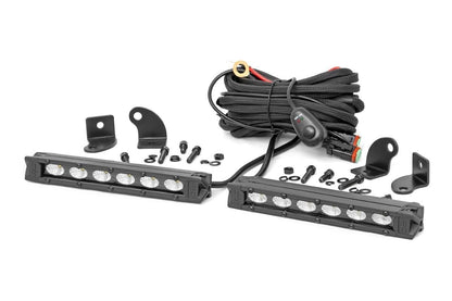 Barra de luz LED Serie Negra de 6 pulgadas | Diseño delgado | Par