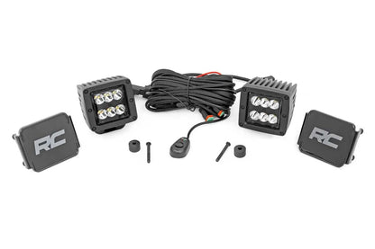 Rough Country LED Light Kit | Cowl Mount | 2" Black Pair | Jeep Gladiator JT/Wrangler JL (18-26) by Rough Country