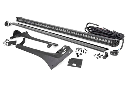 Rough Country LED Light Kit | Windshield | 50" BLK Single Row | WHT DRL | Jeep Gladiator JT/Wrangler JL (18-26) by Rough Country