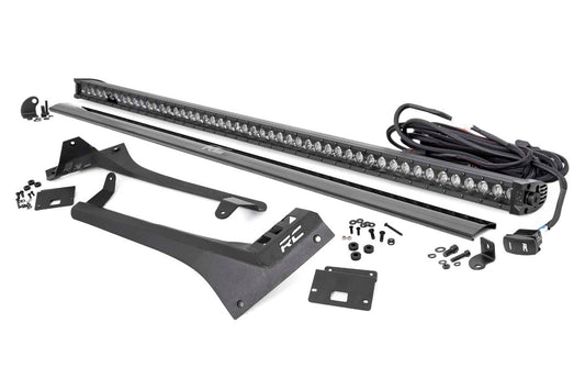 Kit de luces LED | Parabrisas | Fila única negra de 5" | DRL blanco | Jeep Gladiator JT/Wrangler JL (18-26)