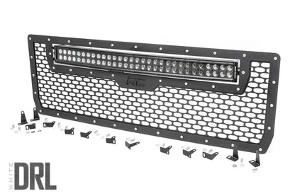 Rough Country Mesh Grille | 30" Dual Row LED | Black | White DRL | GMC Sierra 1500 (14-15) by Rough Country