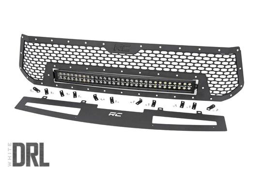 Rejilla de malla | LED de doble fila de 30" | Negro | DRL blanco | Toyota Tundra (14-17)