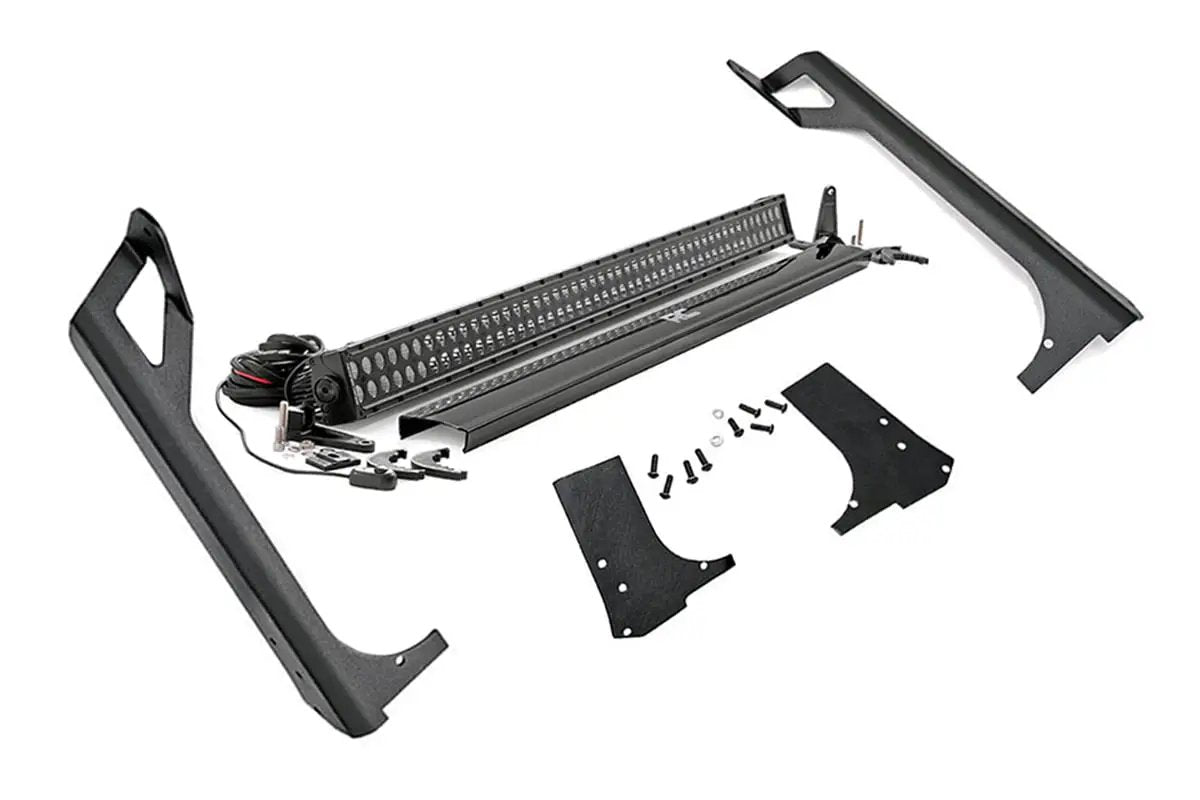 Rough Country LED Light Kit | Windshield Mount | 50" Black Dual Row | Jeep Wrangler TJ (97-06) by Rough Country
