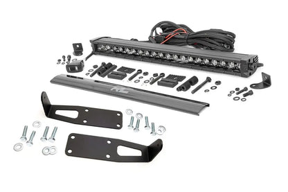 Rough Country LED Light Kit | Bumper Mount | 20" Black Single Row | White DRL | Ram 2500/3500 (10-18) by Rough Country