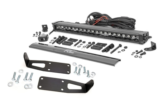 Rough Country LED Light Kit | Bumper Mount | 20" Black Single Row | White DRL | Ram 2500/3500 (10-18)