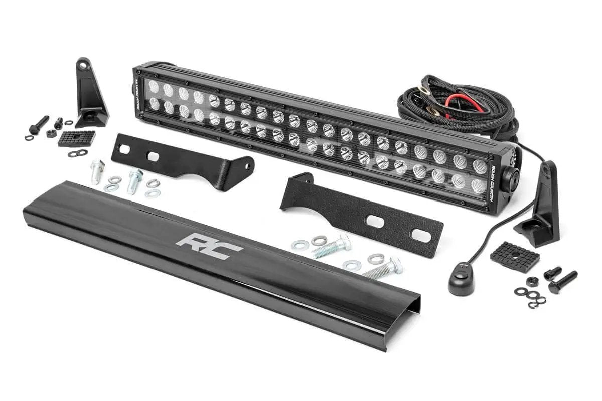 Rough Country LED Light Kit | Bumper Mount | 20" Black Dual Row | Jeep Grand Cherokee WK2 (11-20) by Rough Country