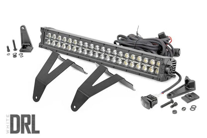 Rough Country LED Light Kit | Bumper Mount | 20" Black Dual Row | White DRL | Ram 1500 (19-24) by Rough Country