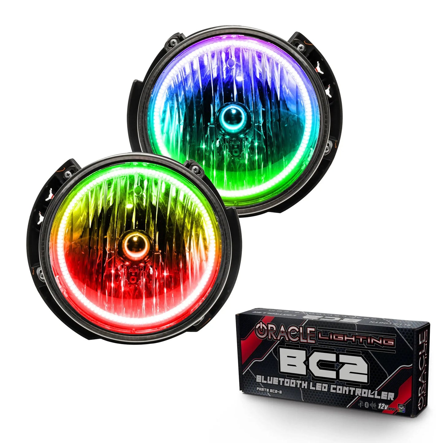 Oracle Lighting 2007-2016 Jeep Wrangler JK Pre-Assembled LED Halo Headlights by Oracle Lighting