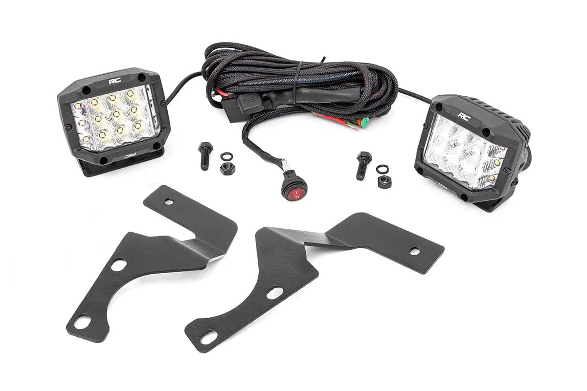 Rough Country LED Light Kit | Ditch Mount | 3" Chrome Wide Angle Pair by Rough Country