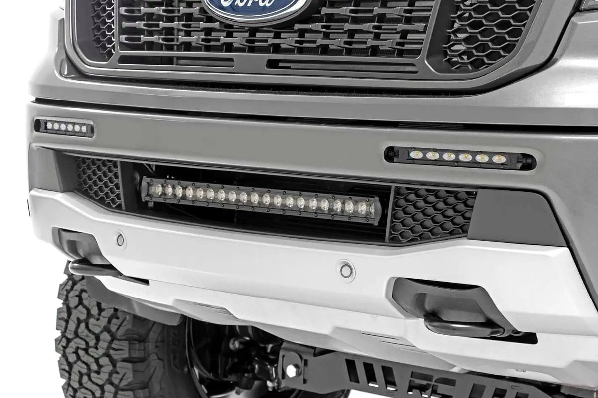 Rough Country LED Light Kit | Bumper Mount | 6" Black Slimline Pair | Ford Ranger (19-23) by Rough Country