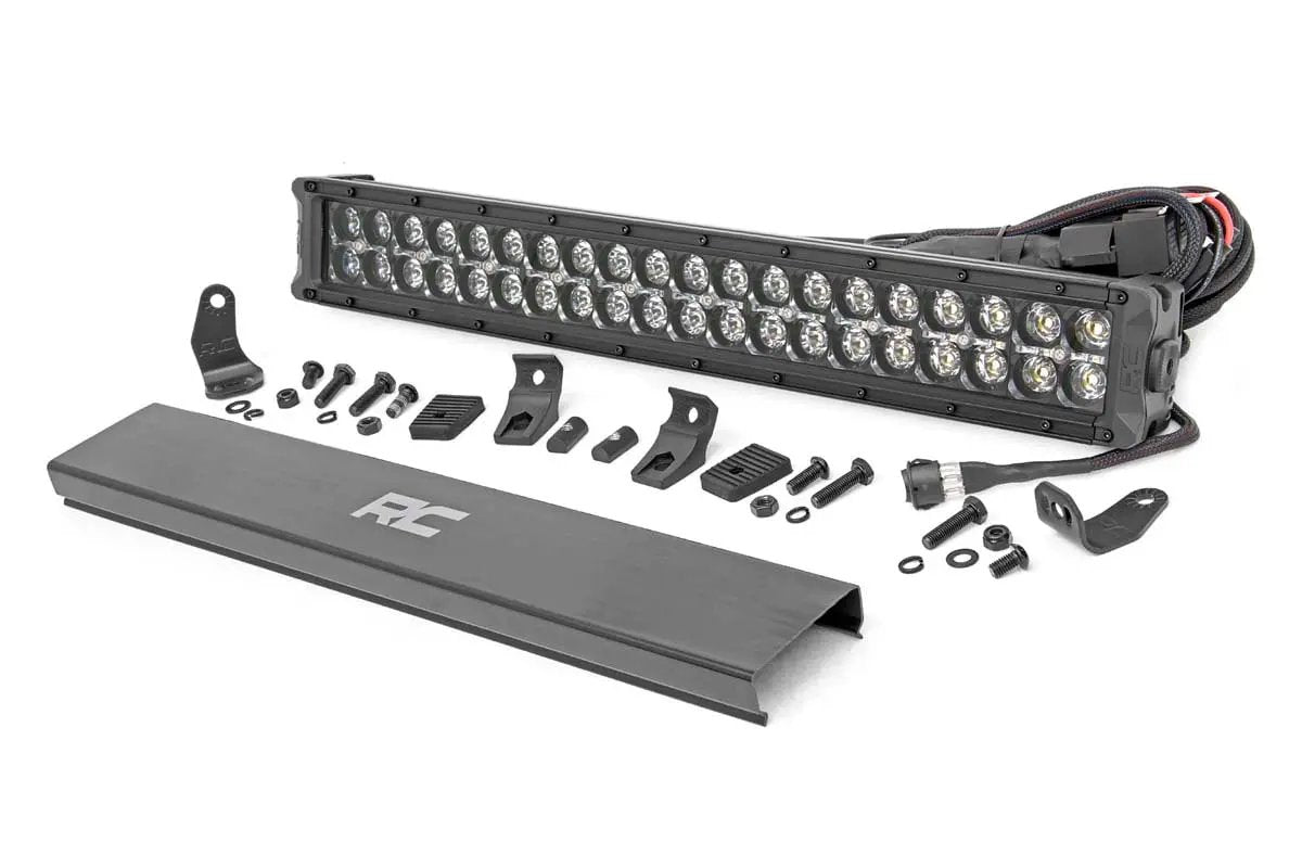 Rough Country 20 Inch Black Series LED Light Bar | Dual Row | Amber DRL by Rough Country