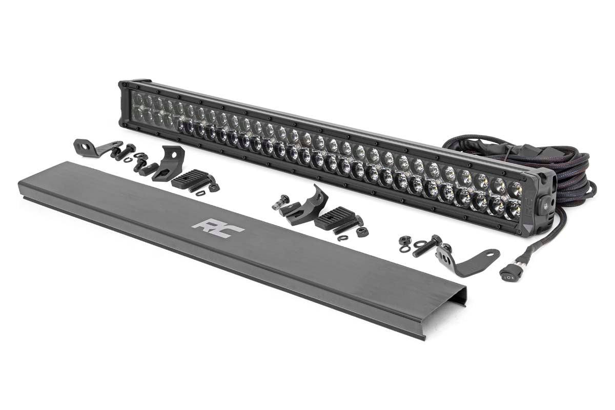 Barra de luz LED negra de 30 pulgadas | Doble fila | DRL blanco frío