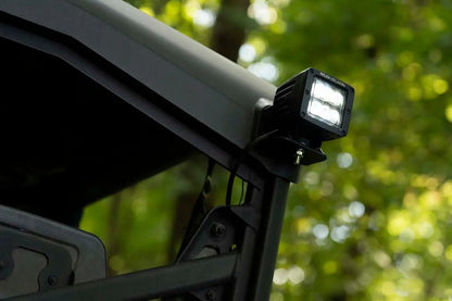 Rough Country LED Light | Cab Mount | 2" Black Pair | Flood | Can-Am Defender HD 5/HD 8/HD 9/HD 10 by Rough Country