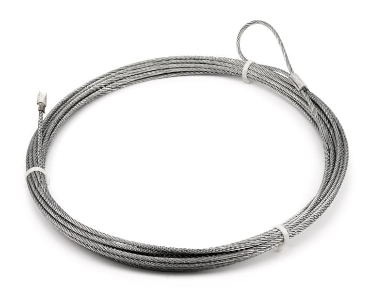 Warn 7000 Pound Capacity; 1/4 Inch Diameter x 60 Foot Length; Galvanized Wire; Loop on One End and Hook on Other End