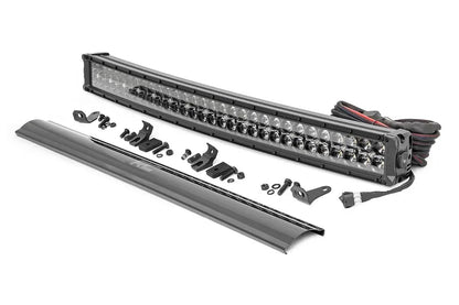 Rough Country 30 Inch Black Series LED Light Bar | Curved | Dual Row | Cool White DRL by Rough Country
