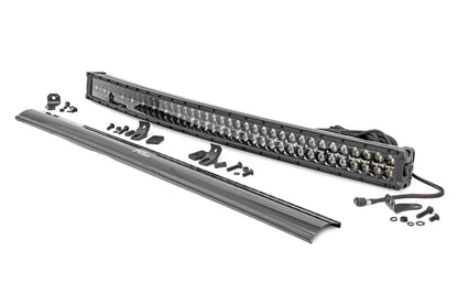 Rough Country 40 Inch Black Series LED Light Bar | Curved | Dual Row | Cool White DRL by Rough Country