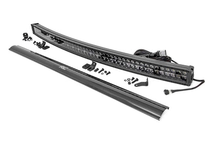 Rough Country 50 Inch Black Series LED Light Bar | Curved | Dual Row | Cool White DRL by Rough Country