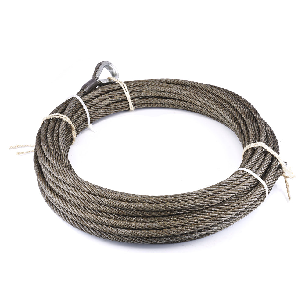 Warn For Warn Series 30XL Winches With Standard Drum; 5/8 Inch Diameter x 140 Foot Length; EIPS Wire; Loop on One End and Wire Rope Terminal on Other End
