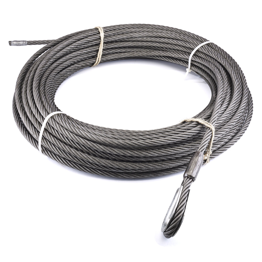 Warn For Warn Series 30XL Winches With Long Drum; 5/8 Inch Diameter x 245 Foot Length; EIPS Wire; Loop on One End and Wire Rope Terminal on Other End