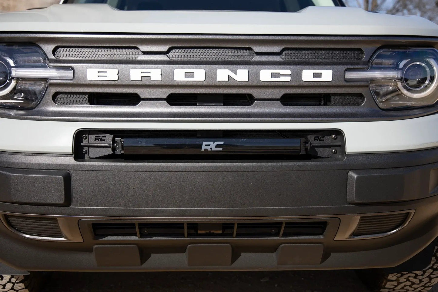 Rough Country LED Light Kit | Bumper Mount | 20" Black Single Row | White DRL | Ford Bronco Sport (21-26) by Rough Country