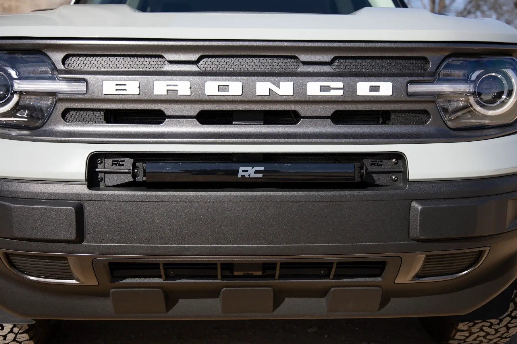 Rough Country LED Light Kit | Bumper Mount | 20" Black Single Row | White DRL | Ford Bronco Sport (21-26) by Rough Country