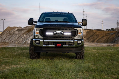 Rough Country LED Light Kit | Grille Mount | 10 Inch Black | Slimline | Ford F-250 Super Duty (20-22) by Rough Country
