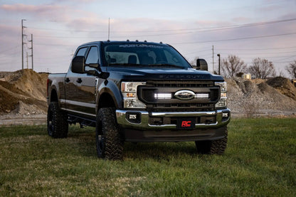 Rough Country LED Light Kit | Grille Mount | 10 Inch Black | Slimline | Ford F-250 Super Duty (20-22) by Rough Country