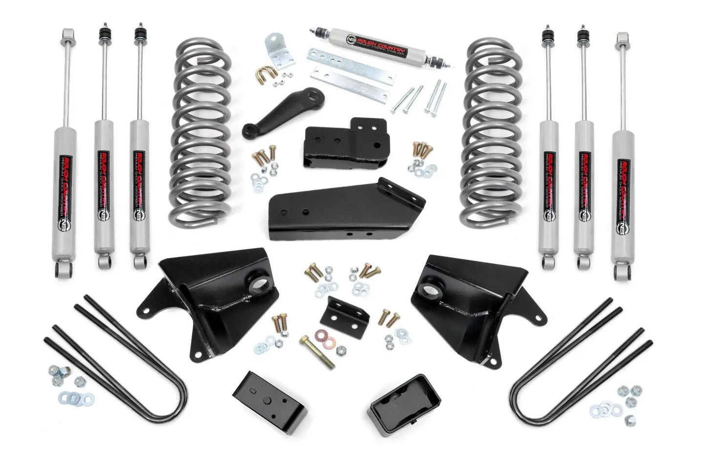 Rough Country 4 Inch Lift Kit | Quad Front Shocks | Rear Blocks | Ford F-150 4WD (80-96) by Rough Country