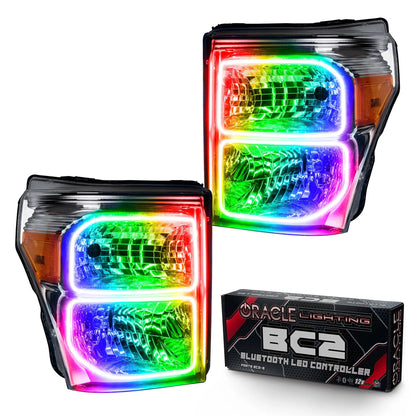 Oracle Lighting 2011-2016 Ford F-250/350 Superduty Pre-Assembled LED Halo Headlights - (Chrome Housing) by Oracle Lighting