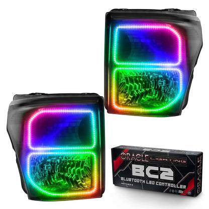 Oracle Lighting 2011-2016 Ford F-250/350 Superduty Pre-Assembled LED Halo Headlights - (Black Housing)