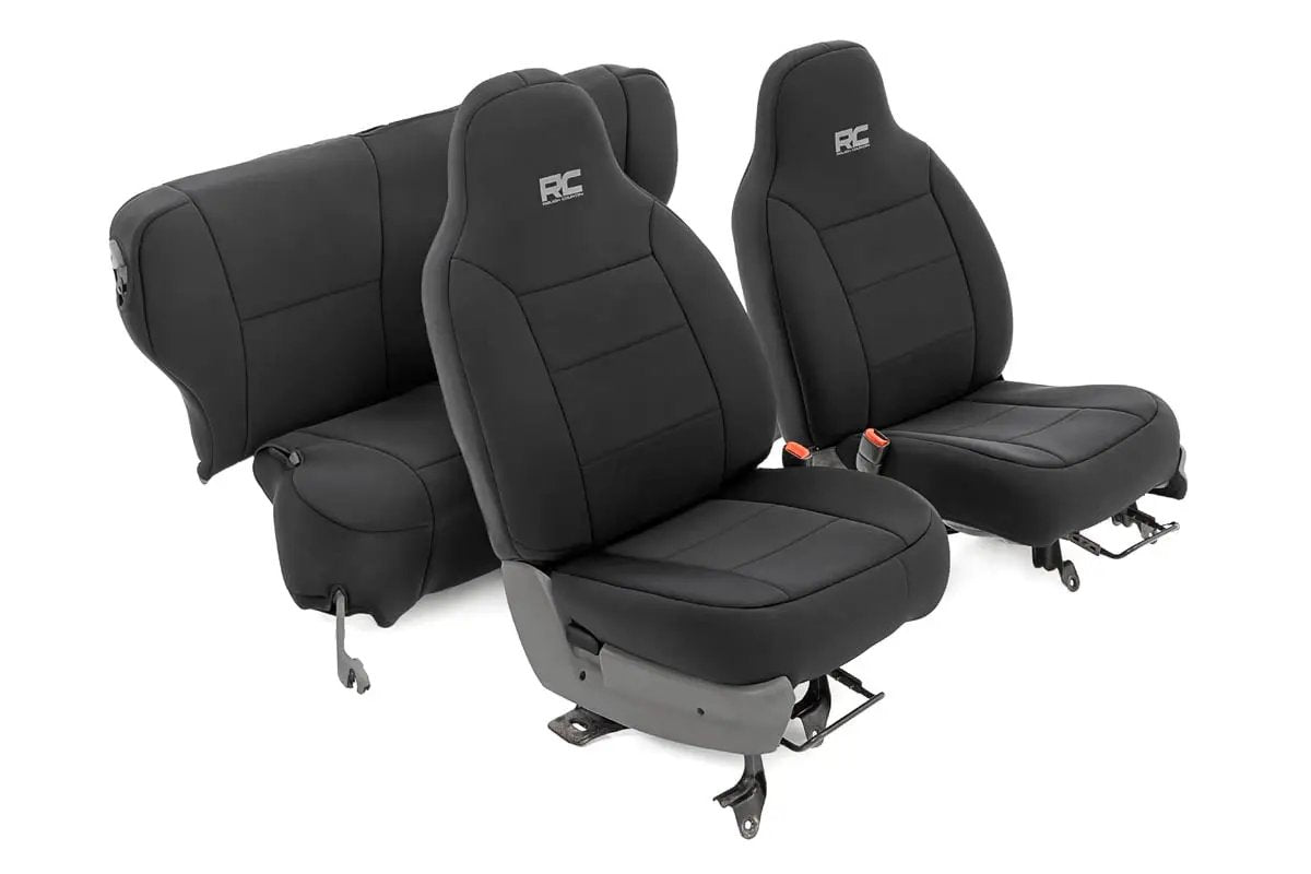 Rough Country Seat Covers | Non Detach Headrest FR and Rear | Jeep Cherokee XJ (84-96) by Rough Country