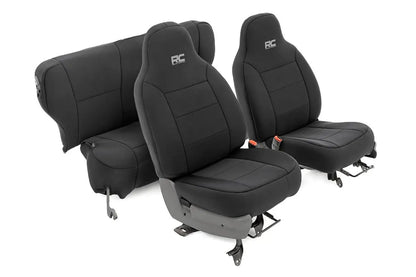 Rough Country Seat Covers | Non Detach Headrest FR and Rear | Jeep Cherokee XJ (84-96) by Rough Country