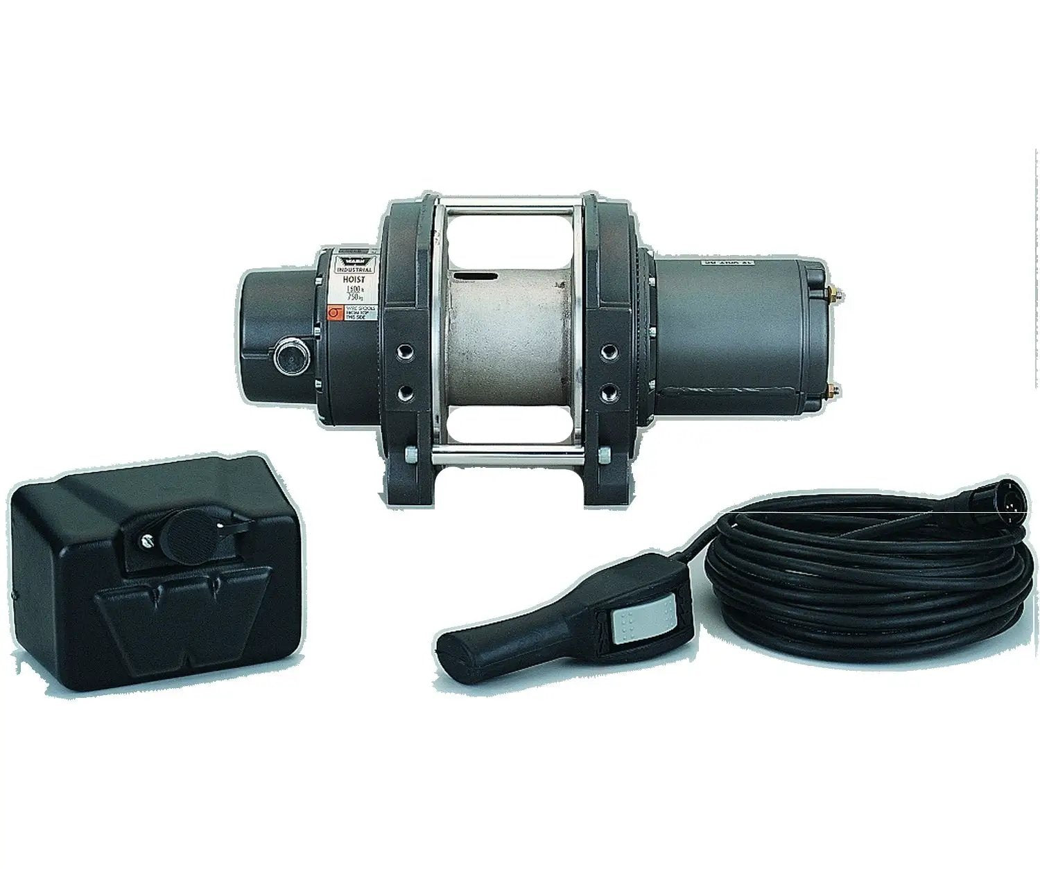 Warn 24 Volt Electric; 1600 Pound Line Pull Capacity; Without Rope; Without Fairlead; Without Remote; 261 Gear Reduction; Automatic Cone Brake by Warn