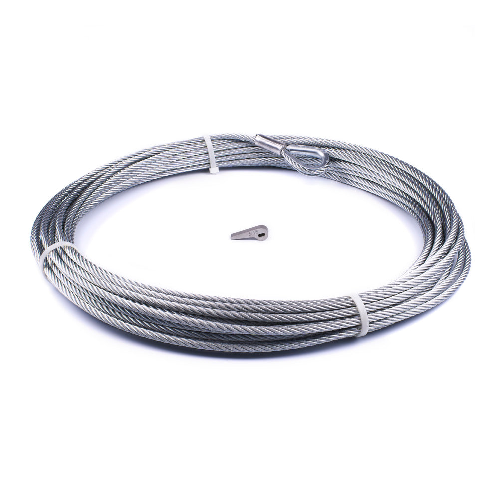 Warn For Warn Zeon-8 Winch; 5/16 Inch Diameter x 100 Foot Length; Galvanized Aircraft Wire