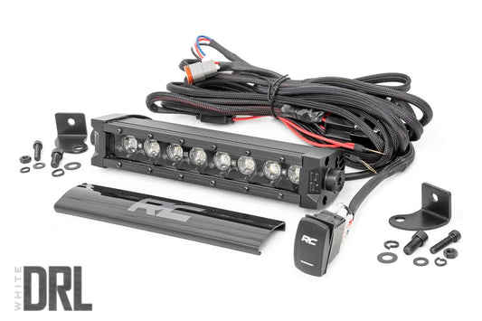 Rough Country 8 Inch Black Series LED Light Bar | Single Row | Amber DRL