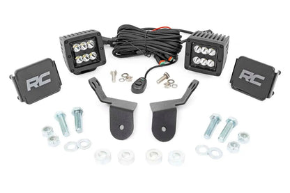 Rough Country LED Light Kit | Cage Mount | 2" Black Pair | Honda Pioneer 1000 by Rough Country