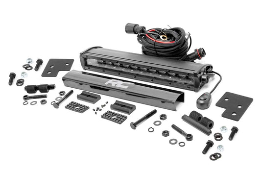Kit de luces LED | Montaje en parachoques | Fila única negra de 12" | Polaris Ranger XP 1000