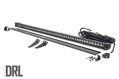Rough Country LED Light Kit | Lower Windshield | 50" Black Single Row | White DRL | Polaris General XP 4 1000 by Rough Country
