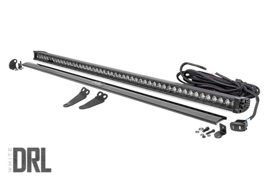 Rough Country LED Light Kit | Lower Windshield | 50" Black Single Row | White DRL | Polaris General XP 4 1000