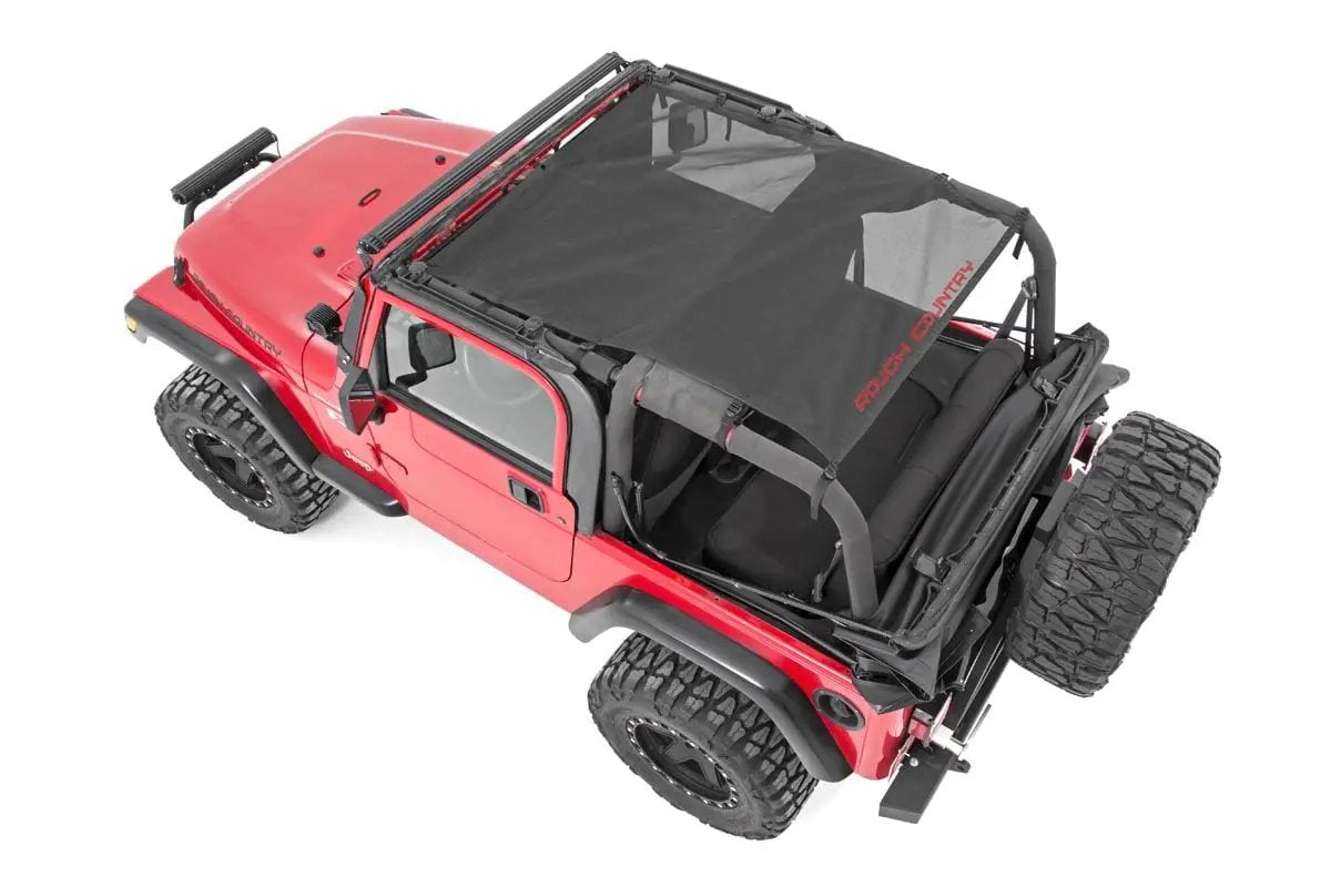 Rough Country Mesh Bikini Top Plus | Black | Jeep Wrangler TJ (97-06)/Wrangler YJ (92-95) by Rough Country