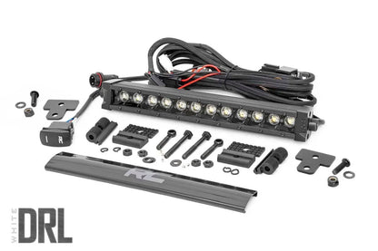 Rough Country LED Light | Bumper Mount | 12" Black Single Row | White DRL | Can-Am Defender HD 8/HD 9/HD 10 by Rough Country