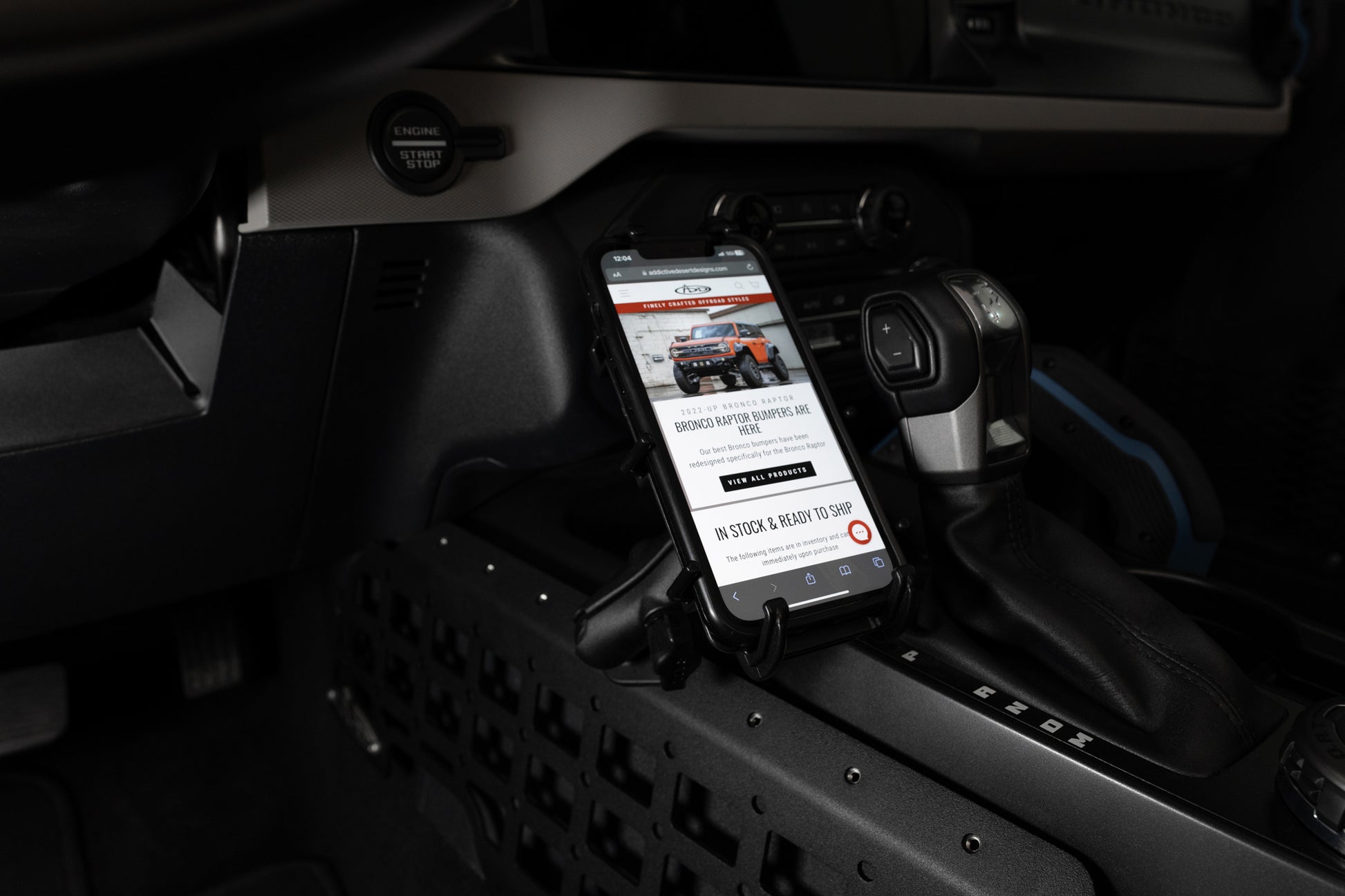 Addictive Desert Designs 2021-2023 Ford Bronco & Bronco Raptor Center Console Molle Panels by Addictive Desert Designs
