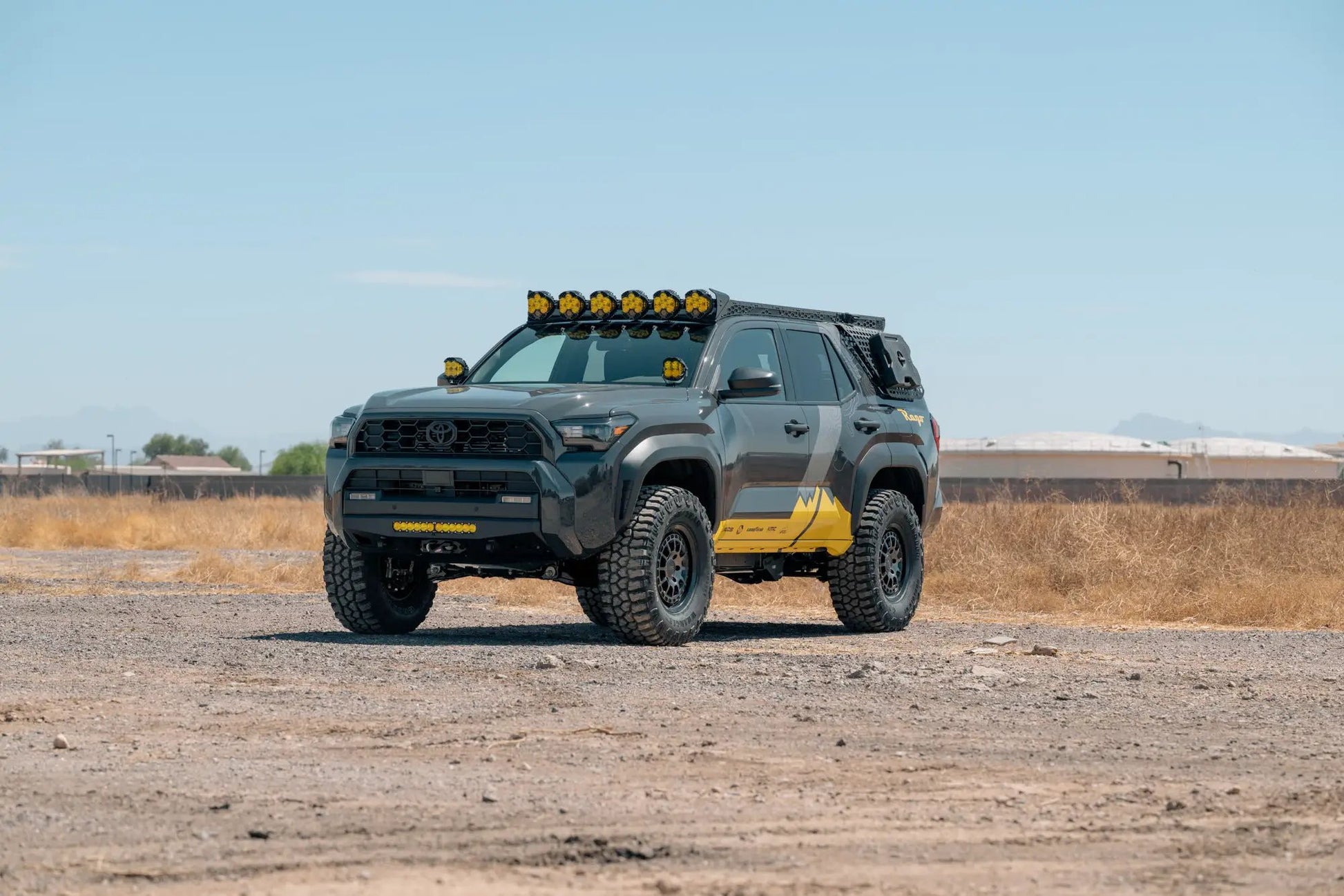 Rago Fabrication Toyota Roof Rack Baja Designs LP6 Round Light Mount by Rago Fabrication