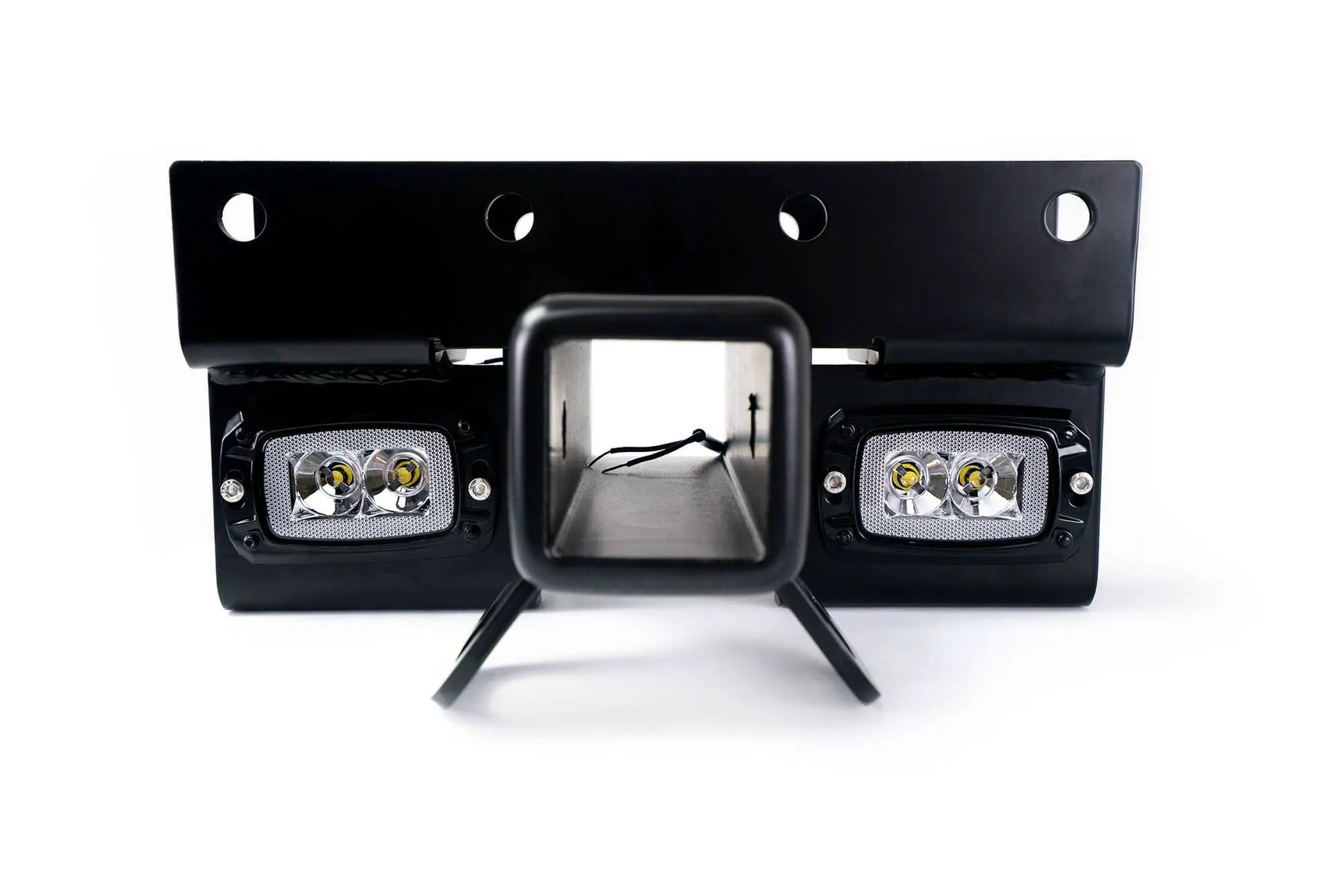 DV8 Offroad AHJP-02 is a bolt on hitch for the 07-22 Jeep Wrangler JK & JL. Constructed from steel & protected with a flat black powder coat, the hitch offers a 2in. receiver mount, (2) 3in. cube lights & installs in the factory location by DV8 Offroad