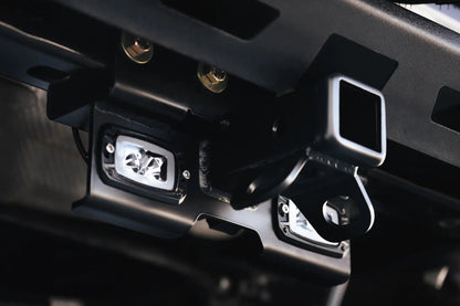 DV8 Offroad AHJP-02 is a bolt on hitch for the 07-22 Jeep Wrangler JK & JL. Constructed from steel & protected with a flat black powder coat, the hitch offers a 2in. receiver mount, (2) 3in. cube lights & installs in the factory location by DV8 Offroad