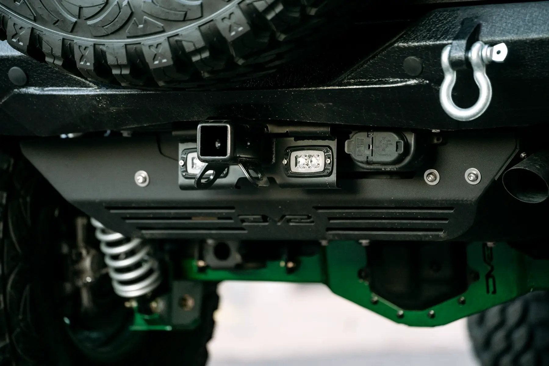 DV8 Offroad AHJP-02 is a bolt on hitch for the 07-22 Jeep Wrangler JK & JL. Constructed from steel & protected with a flat black powder coat, the hitch offers a 2in. receiver mount, (2) 3in. cube lights & installs in the factory location by DV8 Offroad