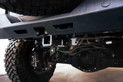 DV8 Offroad AHJP-02 is a bolt on hitch for the 07-22 Jeep Wrangler JK & JL. Constructed from steel & protected with a gloss black powder coat, the hitch offers a 2in. receiver mount & installs in the factory location with supplied hardware by DV8 Offroad