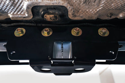 DV8 Offroad AHJP-02 is a bolt on hitch for the 07-22 Jeep Wrangler JK & JL. Constructed from steel & protected with a gloss black powder coat, the hitch offers a 2in. receiver mount & installs in the factory location with supplied hardware by DV8 Offroad