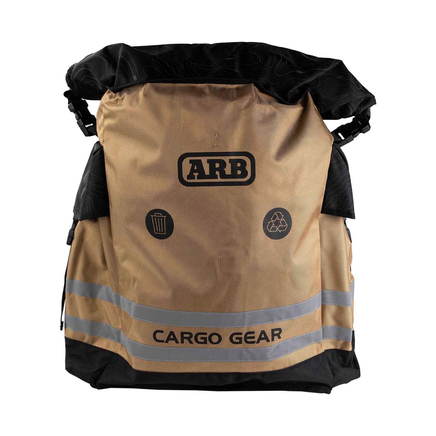 ARB 4x4 Track Pack Bag mounts to the spare tire carrier and provides storage for wet and dirty items or recycleables and trash.