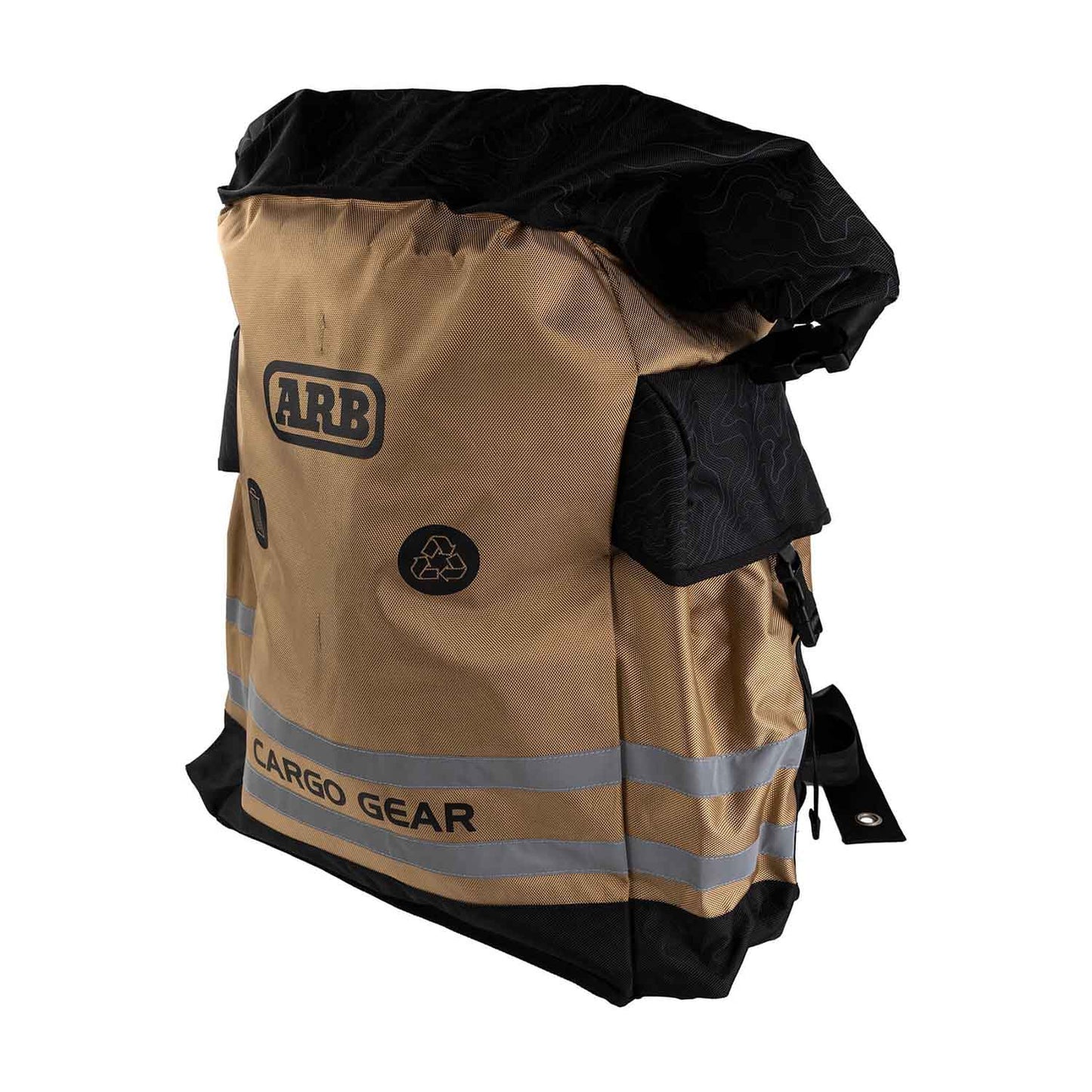 ARB 4x4 Track Pack Bag mounts to the spare tire carrier and provides storage for wet and dirty items or recycleables and trash.